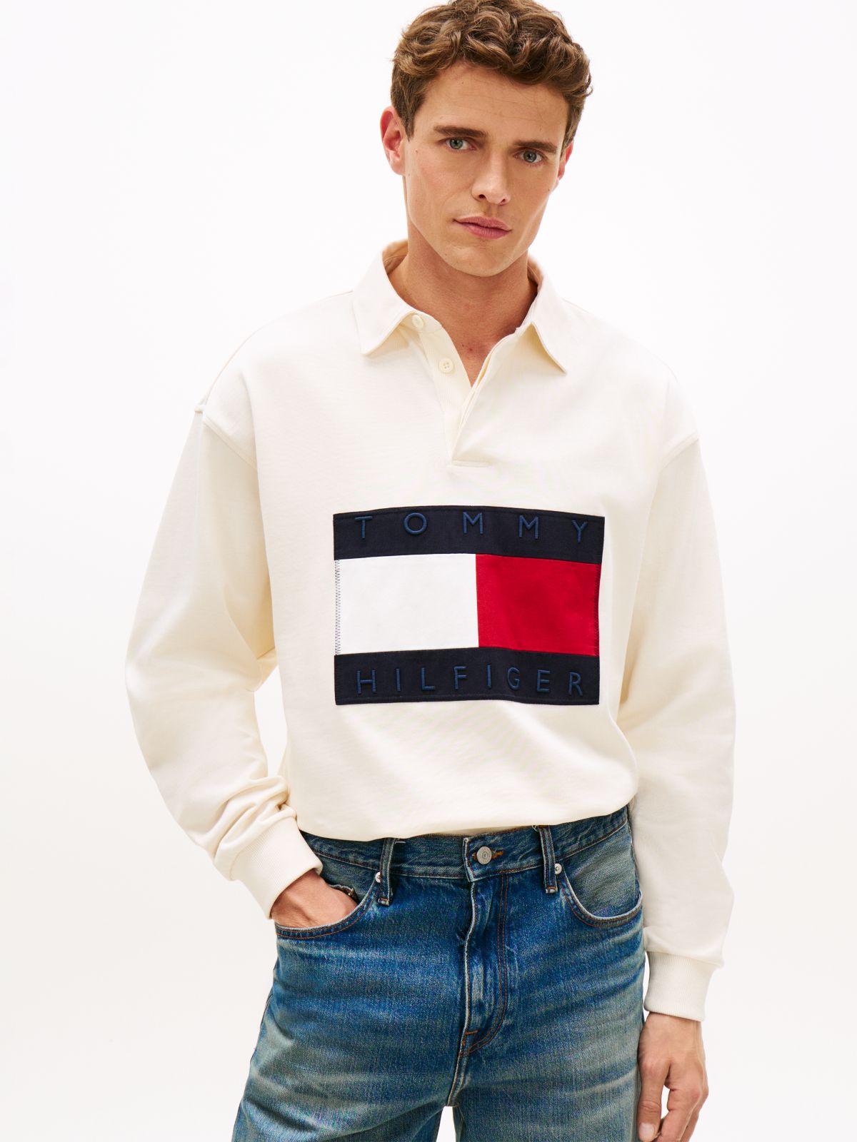 Flag Logo Relaxed Rugby Shirt — Yellow