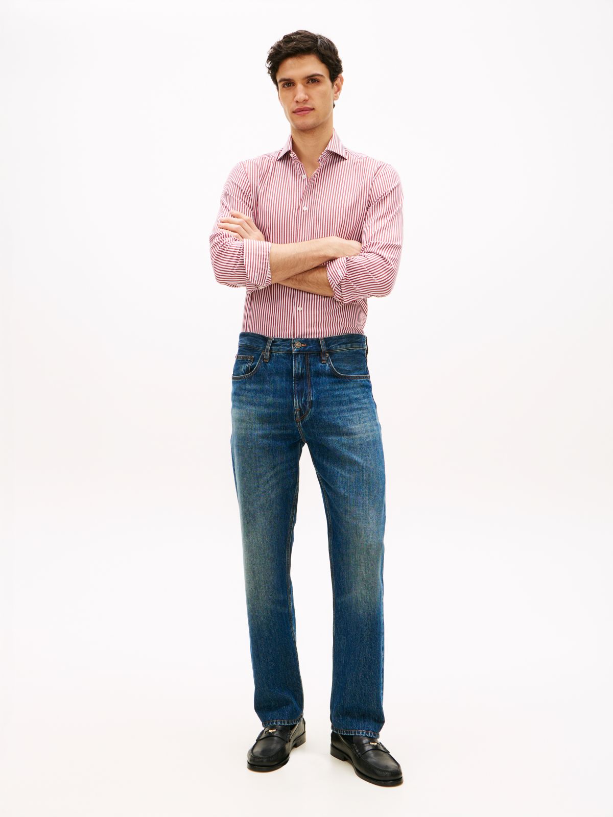 Dover Regular Straight Whiskered Jeans — Blue