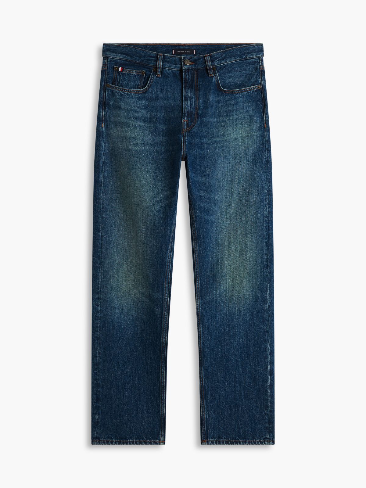 Dover Regular Straight Whiskered Jeans — Blue