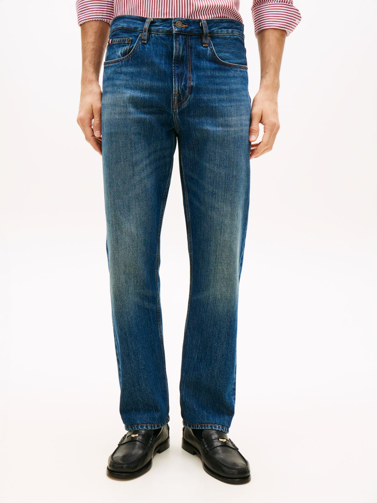 Dover Regular Straight Whiskered Jeans — Blue