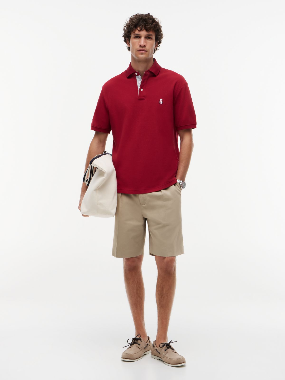 Heritage Classic Fit Crest Polo Shirt — Red