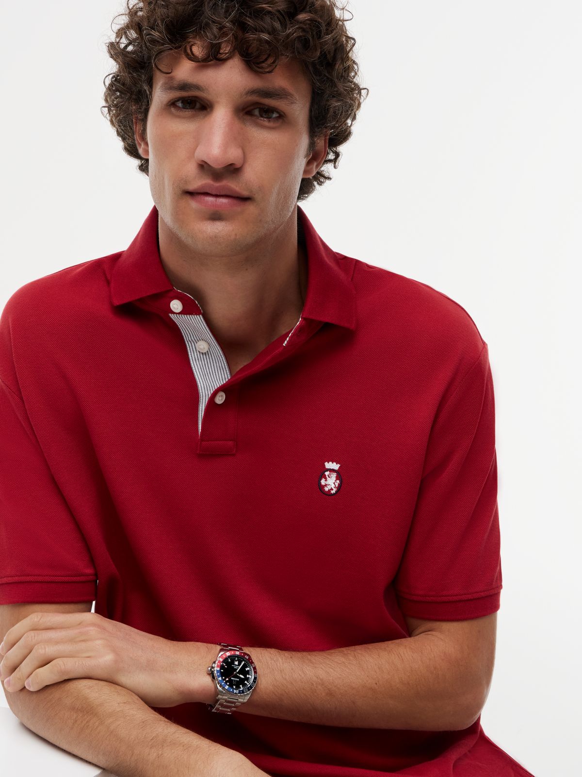 Heritage Classic Fit Crest Polo Shirt — Red