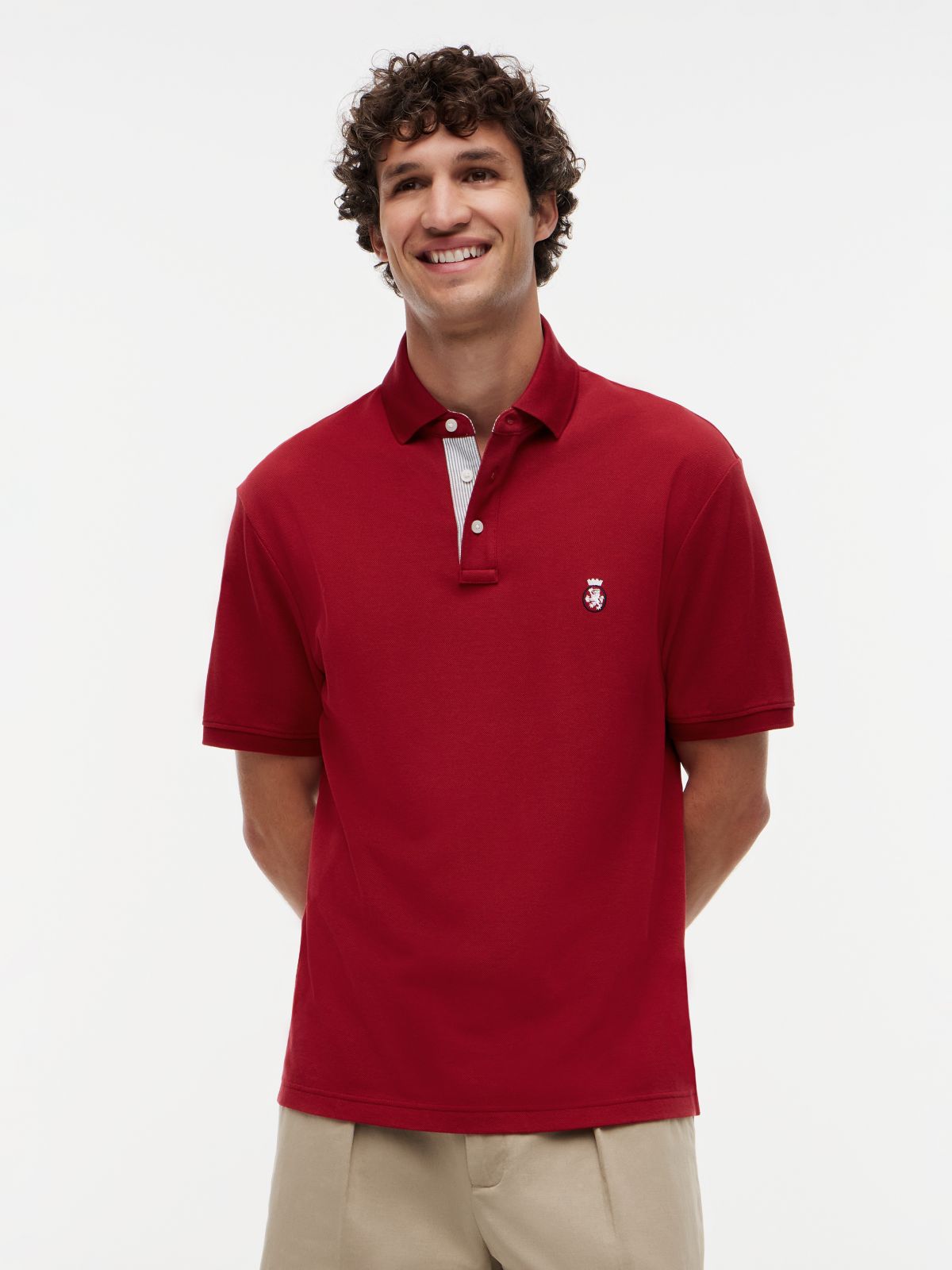 Heritage Classic Fit Crest Polo Shirt — Red