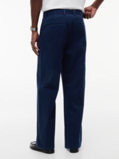 Crest Embroidery Loose Twill Chinos — Blue 4