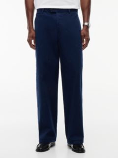 Crest Embroidery Loose Twill Chinos — Blue 1