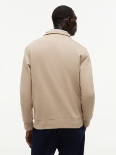 Flag Embroidery Terry Quarter-Zip Sweatshirt — Khaki 4
