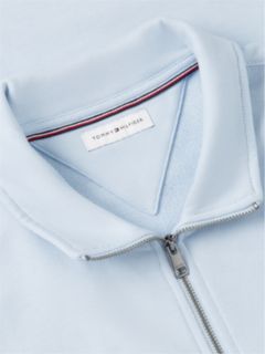 Flag Embroidery Terry Quarter-Zip Sweatshirt — Blue 6