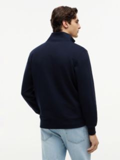 Flag Embroidery Terry Quarter-Zip Sweatshirt — Blue 4