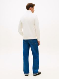 Flag Embroidery Terry Quarter-Zip Sweatshirt — Yellow 4