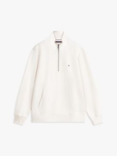 Flag Embroidery Terry Quarter-Zip Sweatshirt — Yellow 5