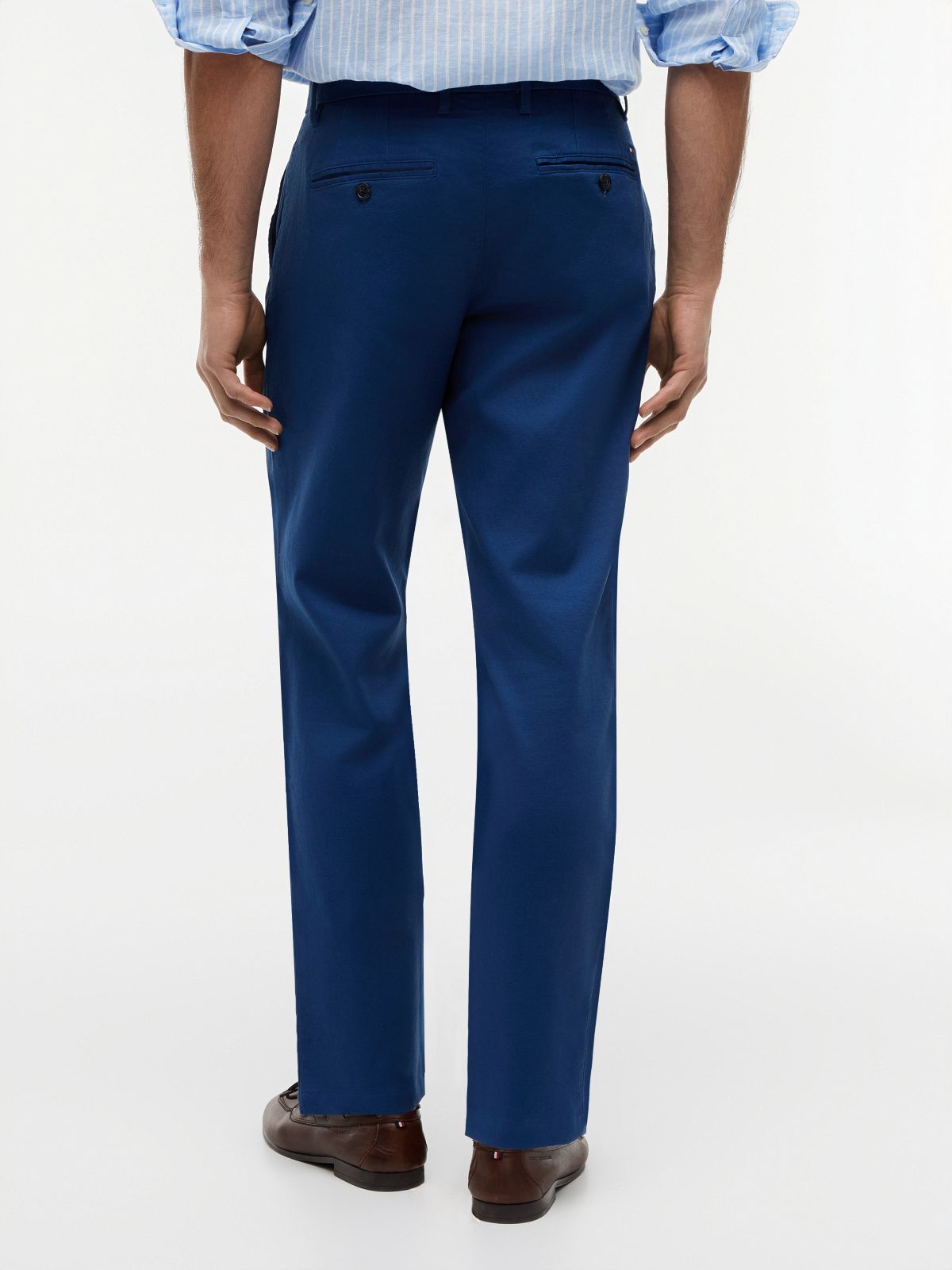 Denton Slim Straight Honeycomb Texture Chinos — Blue