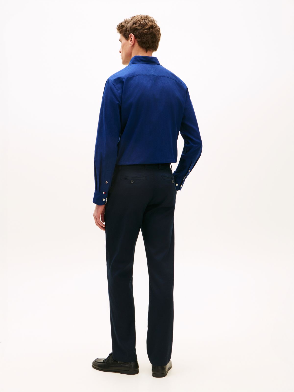 Denton Slim Straight Honeycomb Texture Chinos — Blue