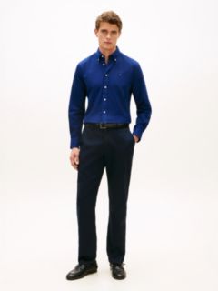 Denton Slim Straight Honeycomb Texture Chinos — Blue 1