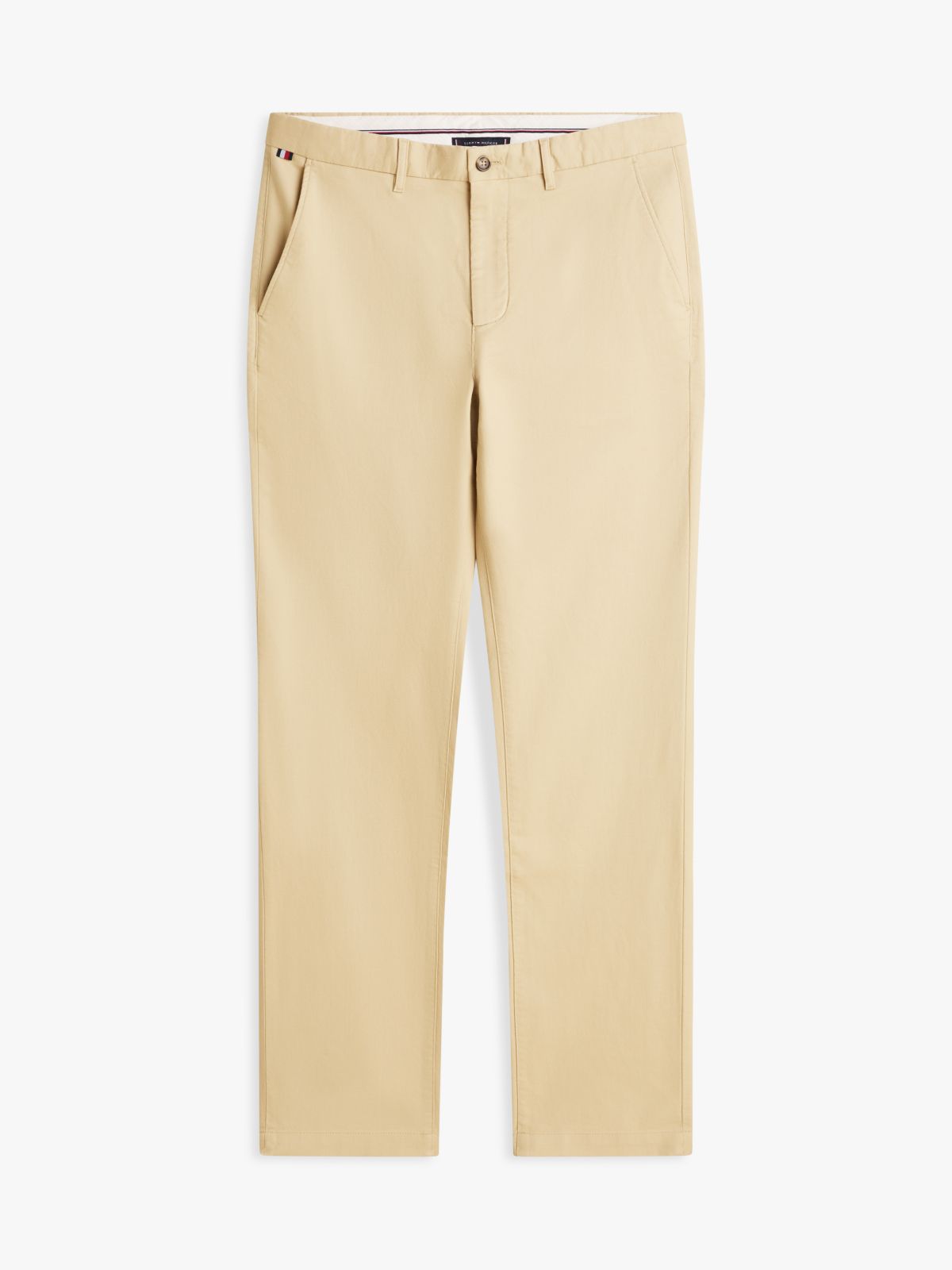 Denton Slim Straight Honeycomb Texture Chinos — Khaki