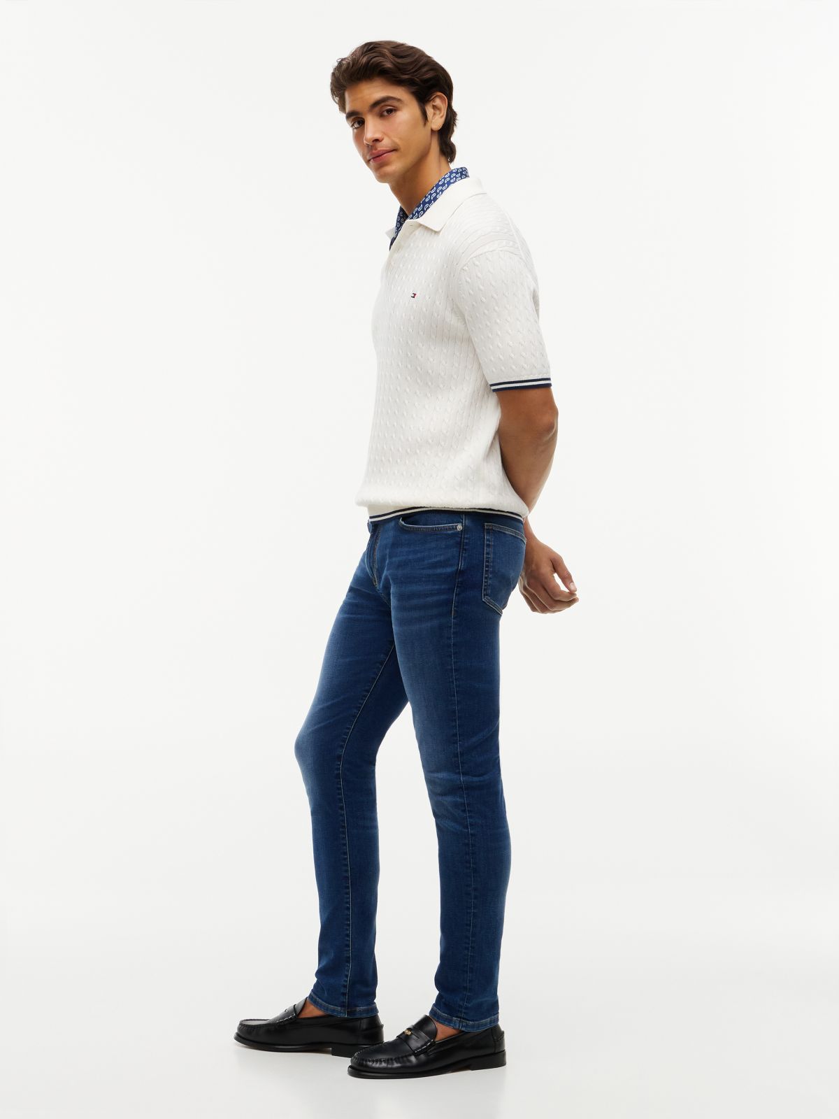 Bleecker Slim Whiskered Jeans — Blue