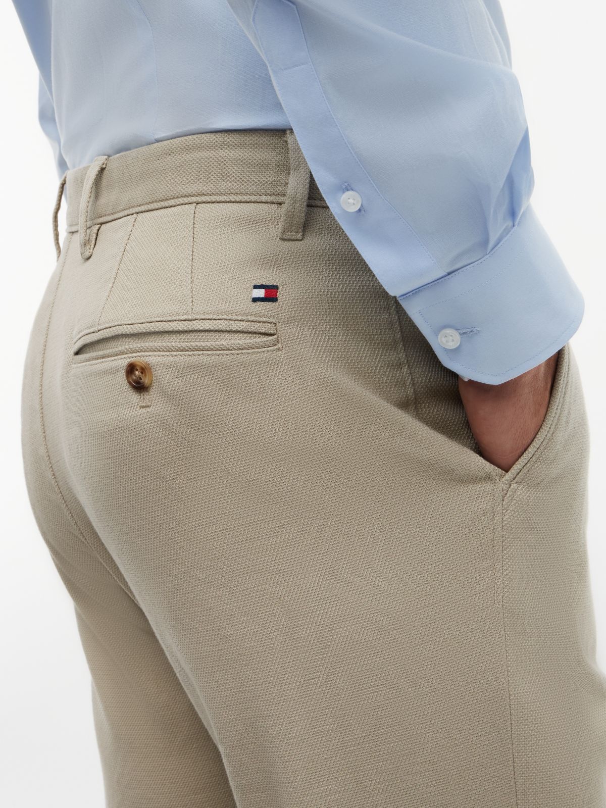 Denton Slim Straight Open Structured Chinos — Khaki
