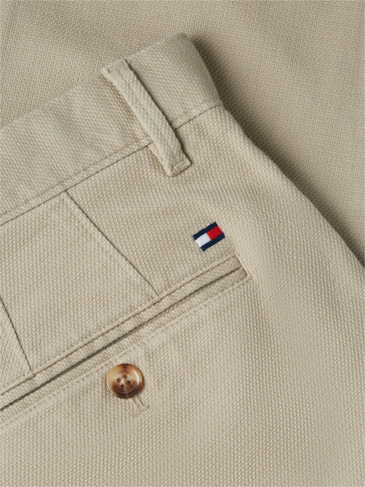 Denton Slim Straight Open Structured Chinos — Khaki