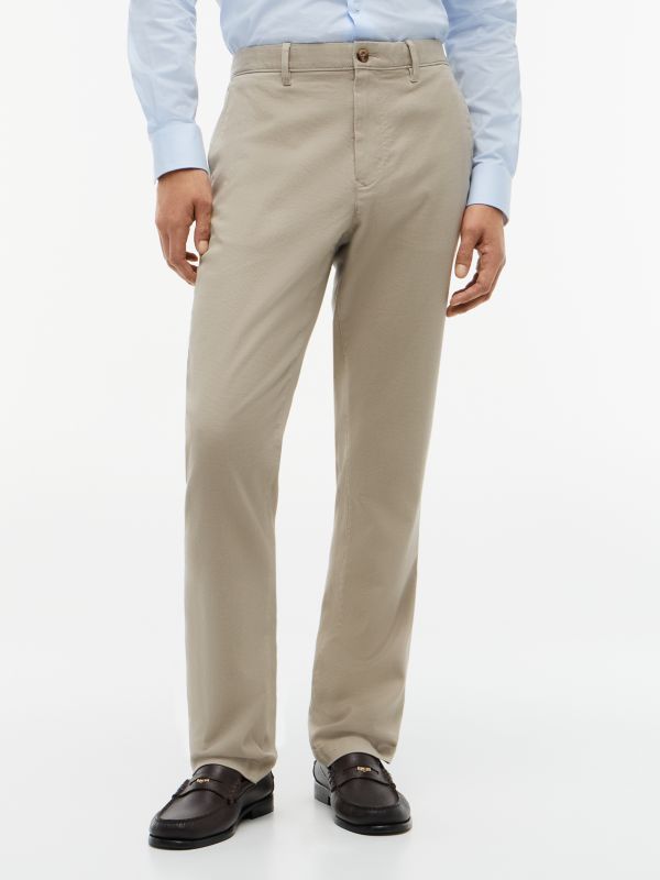 Denton Slim Straight Open Structured Chinos — Khaki