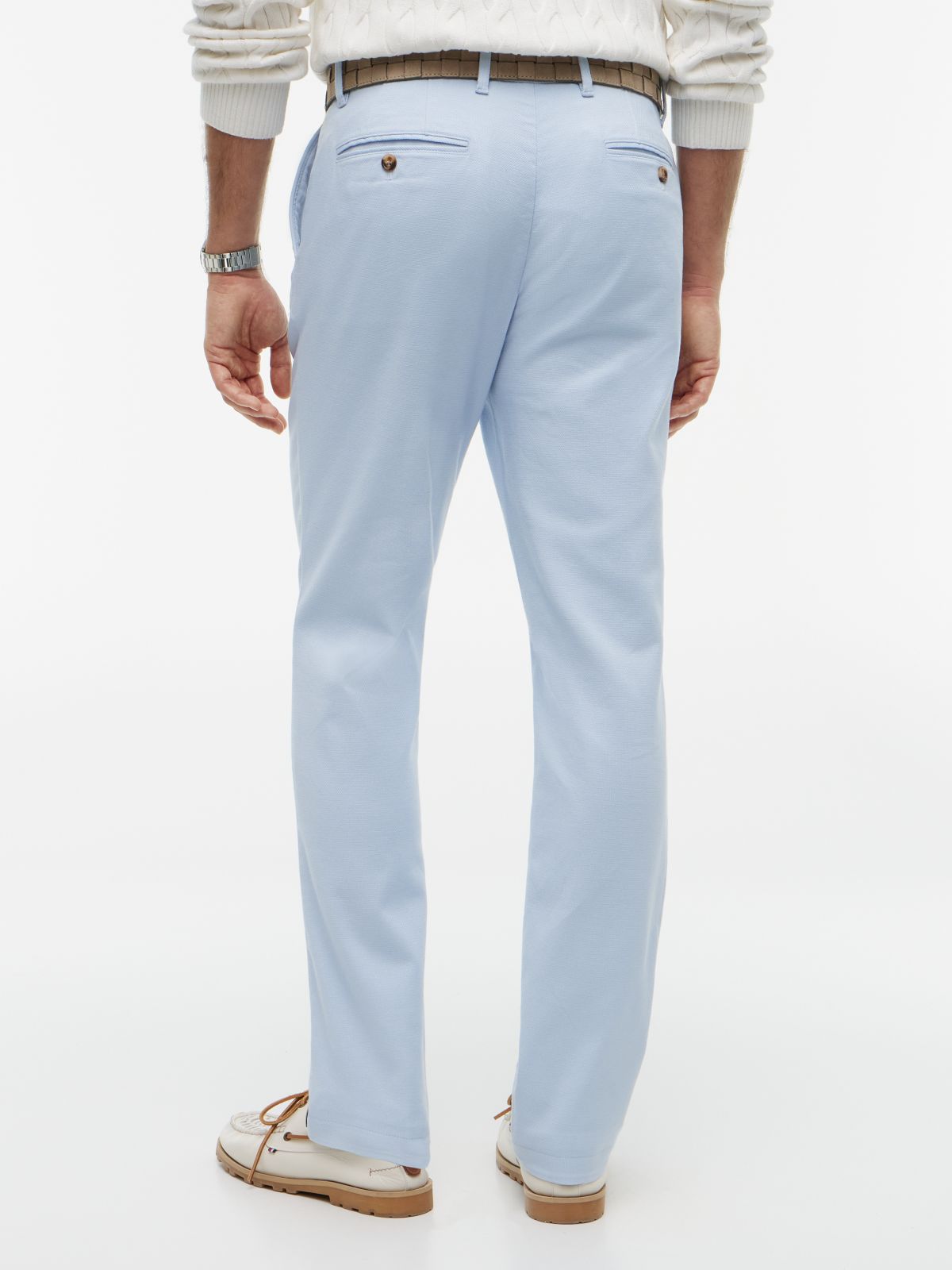 Denton Slim Straight Open Structured Chinos — Blue