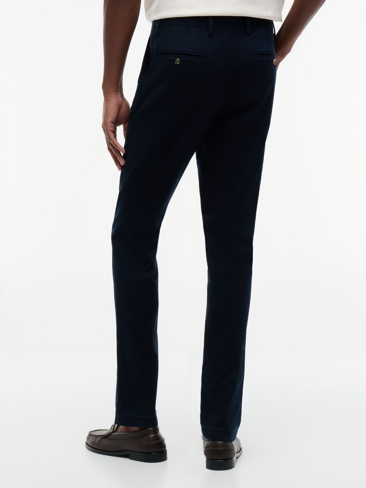 Denton Slim Straight Open Structured Chinos — Blue