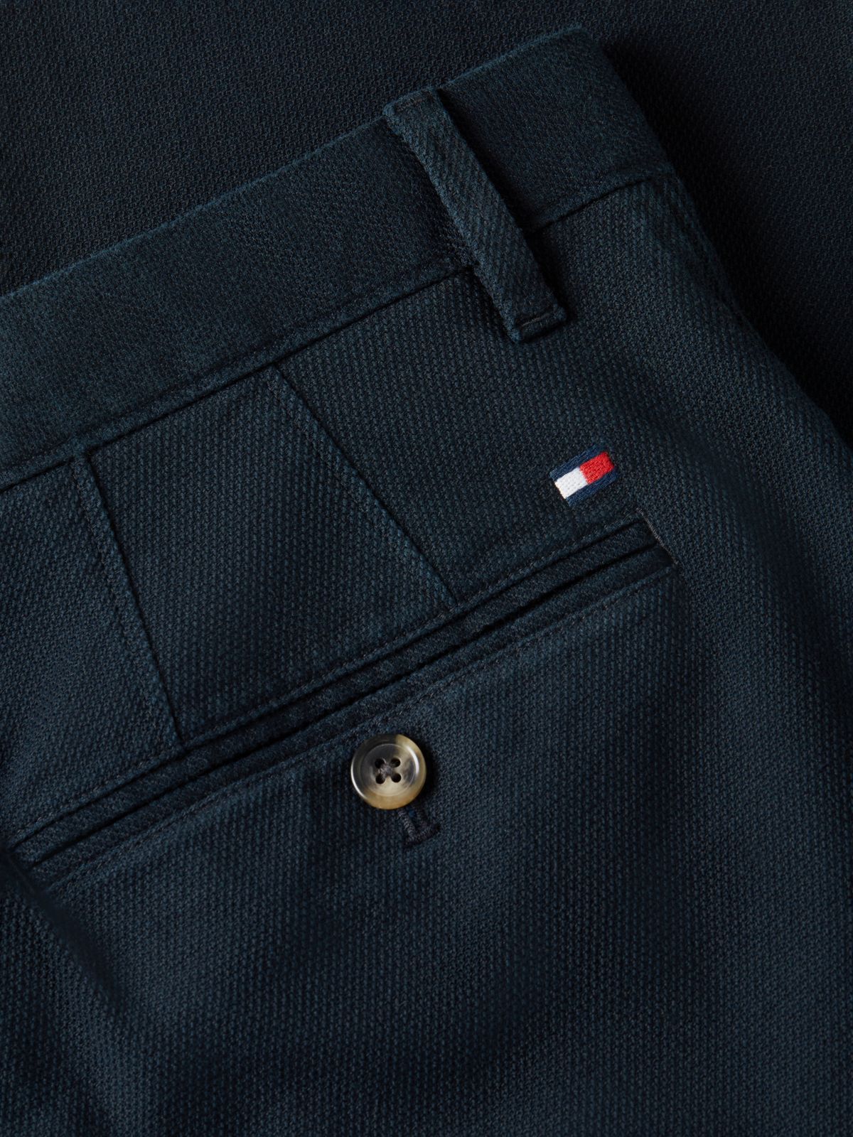 Denton Slim Straight Open Structured Chinos — Blue