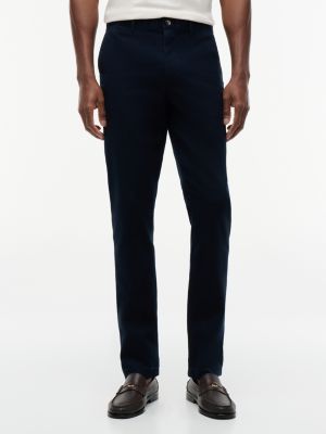pantaloni chino denton straight fit tramati blue da uomini tommy hilfiger