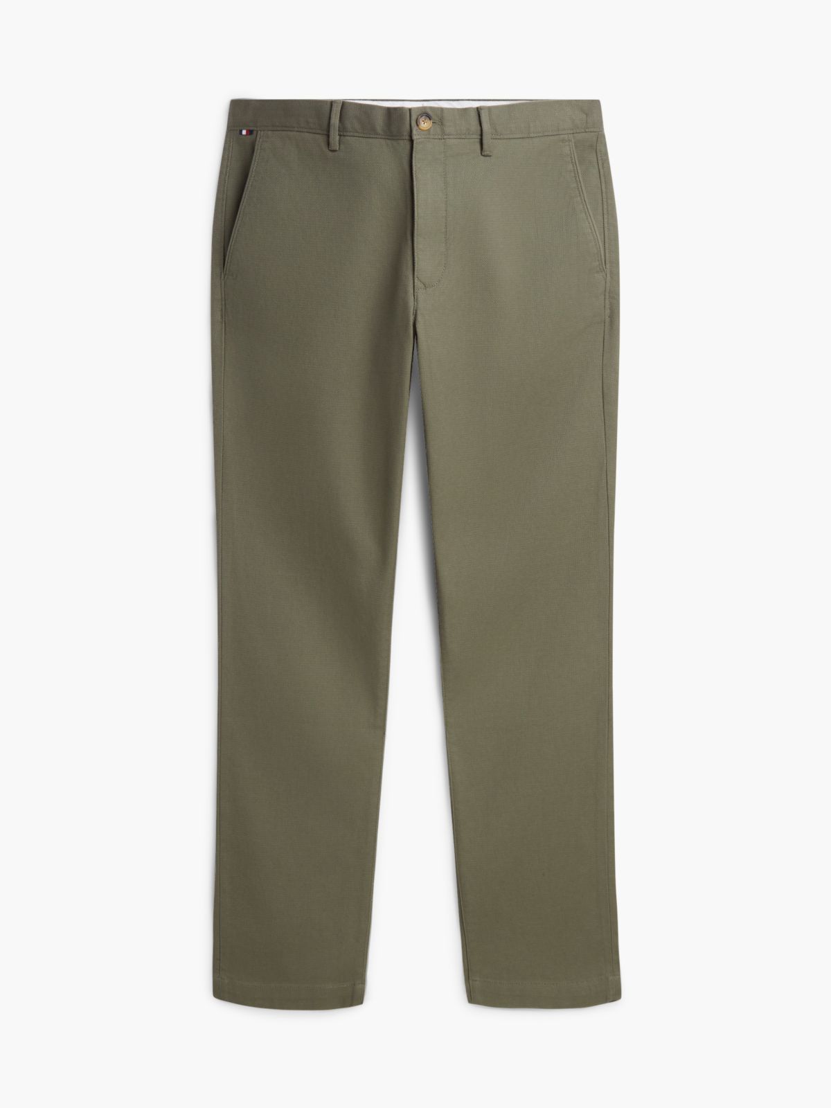 Denton Slim Straight Open Structured Chinos — Green