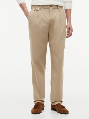 pantaloni chino harlem affusolati in twill khaki da uomini tommy hilfiger