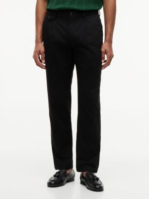 pantaloni chino harlem affusolati in twill black da uomini tommy hilfiger