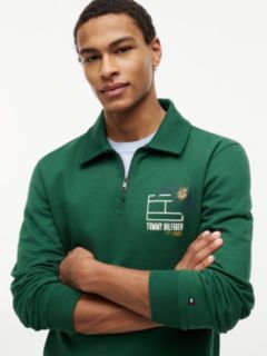 Graphic Quarter-Zip Rugby Sweatshirt — Green 3