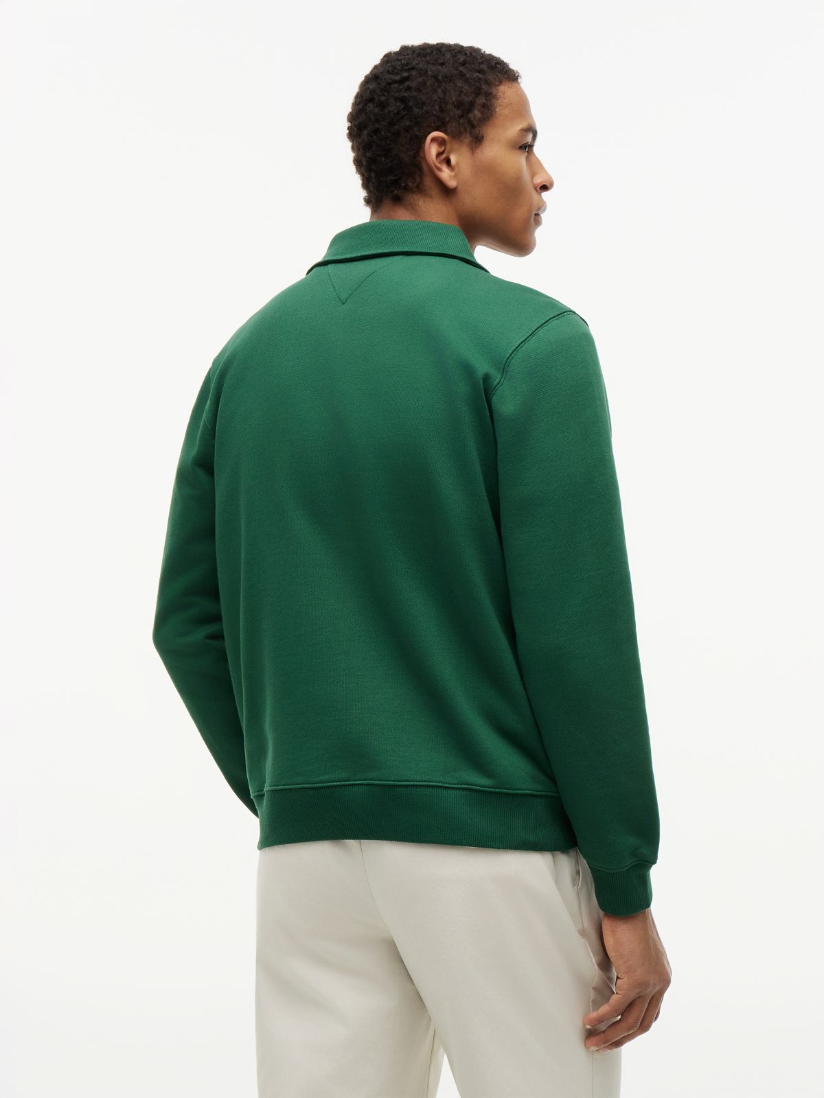 Graphic Quarter-Zip Rugby Sweatshirt — Green