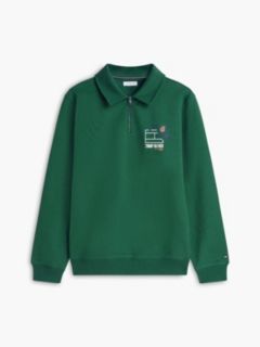 Graphic Quarter-Zip Rugby Sweatshirt — Green 5