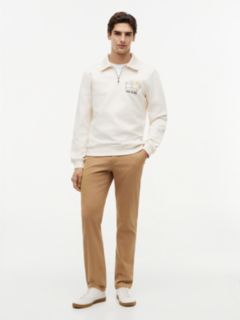 Graphic Quarter-Zip Rugby Sweatshirt — Beige 2
