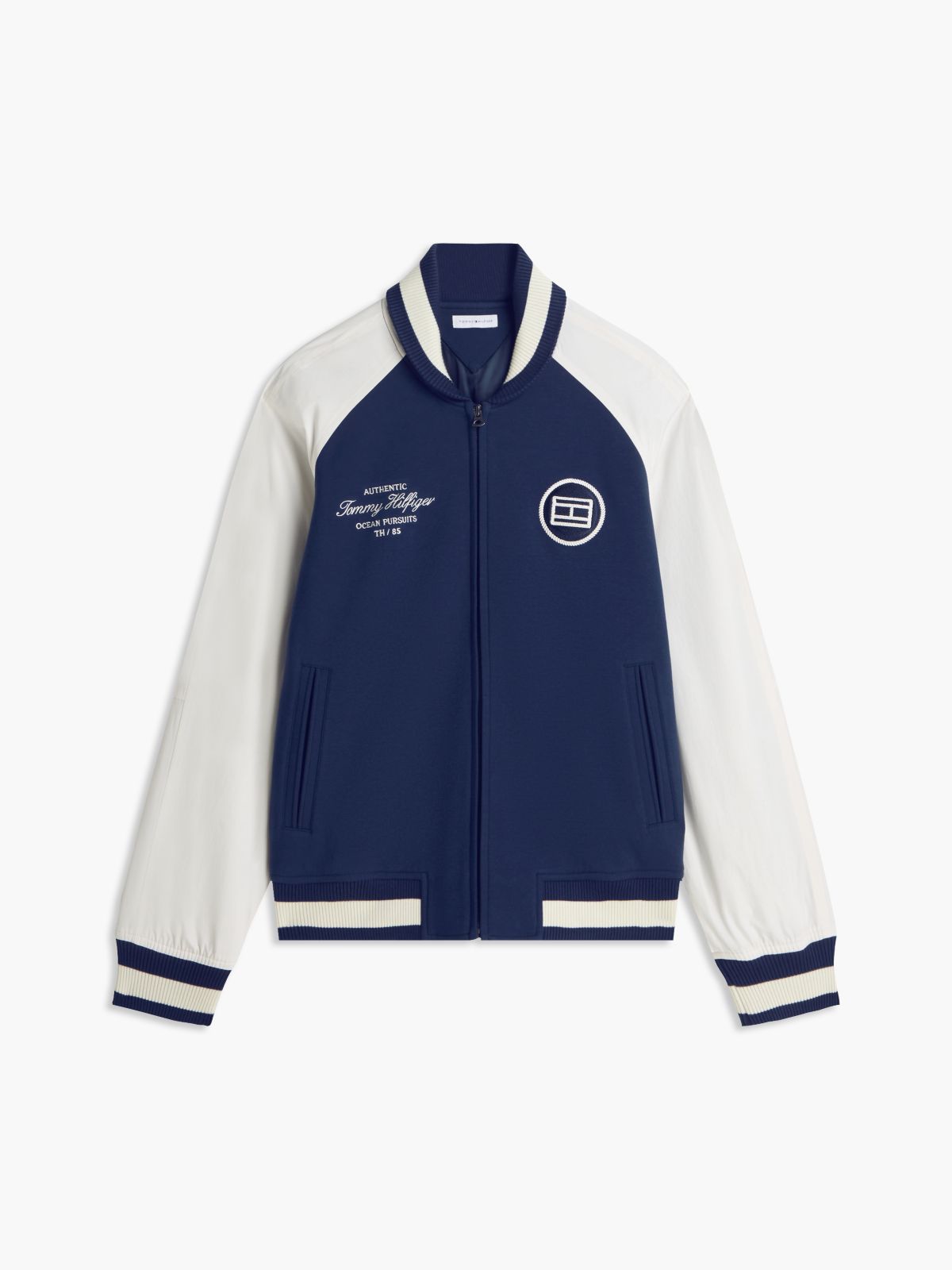Interlock Knit Colour-Blocked Relaxed Bomber Jacket — Multi