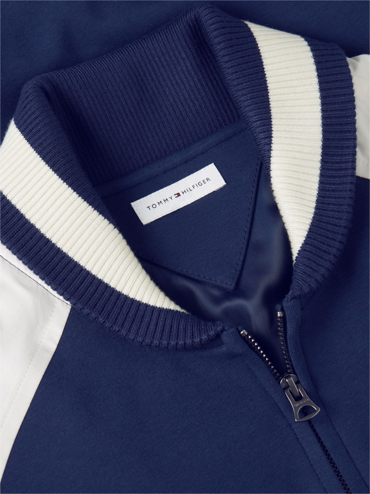 Interlock Knit Colour-Blocked Relaxed Bomber Jacket — Multi