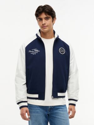 multi luźna kurtka bomber z dzianiny interlock dla mężczyźni - tommy hilfiger