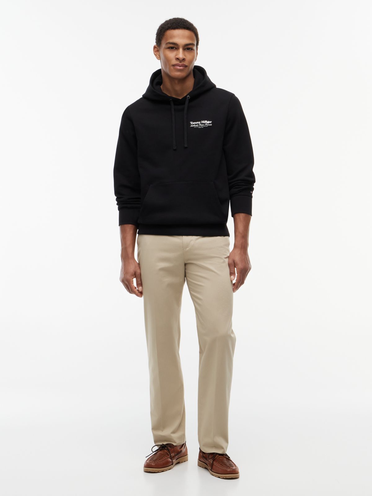 Back Graphic Relaxed Terry Hoody — Black