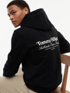 Back Graphic Relaxed Terry Hoody — Black 3