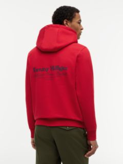 Back Graphic Relaxed Terry Hoody — Red 4
