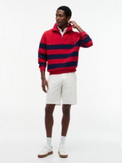 Stripe Mock Neck Quarter-Zip Sweatshirt — Multi 2