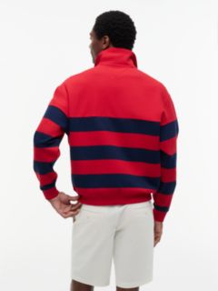 Stripe Mock Neck Quarter-Zip Sweatshirt — Multi 5
