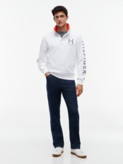 Logo Sleeve Quarter-Zip Sweatshirt — White 2