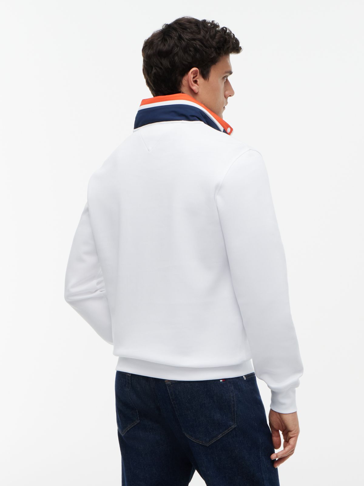 Logo Sleeve Quarter-Zip Sweatshirt — White