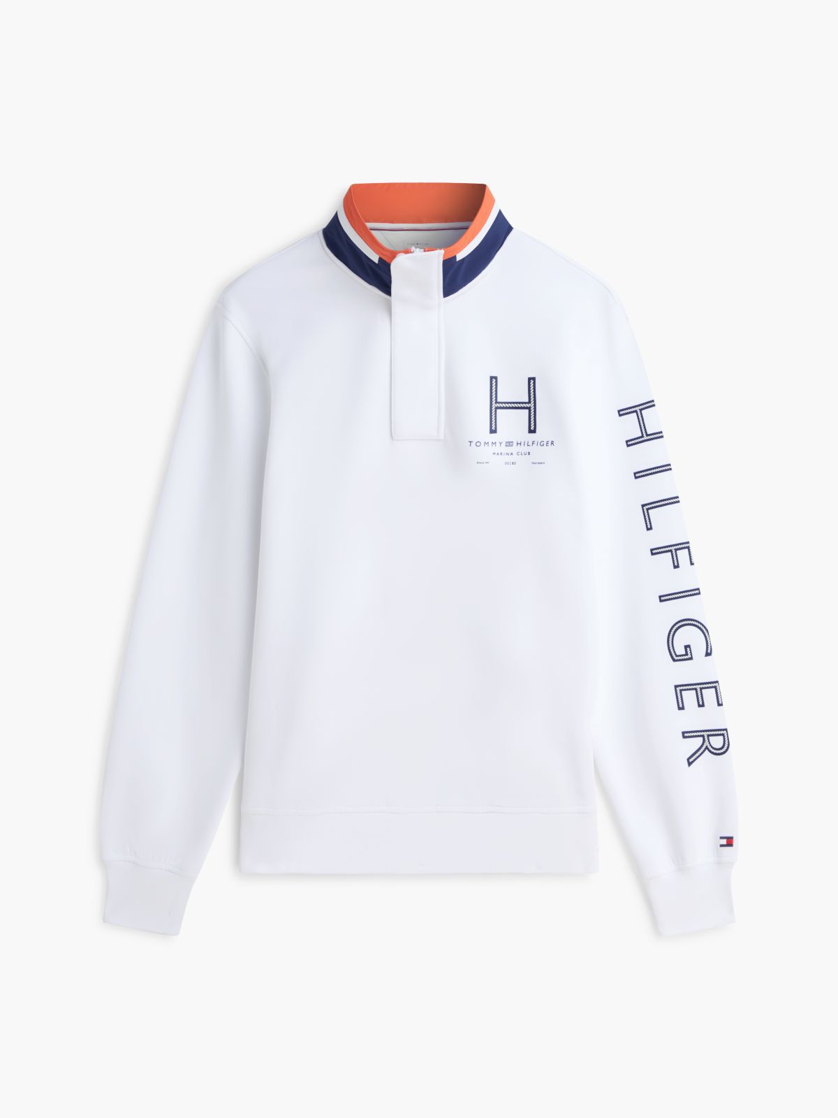 Logo Sleeve Quarter-Zip Sweatshirt — White