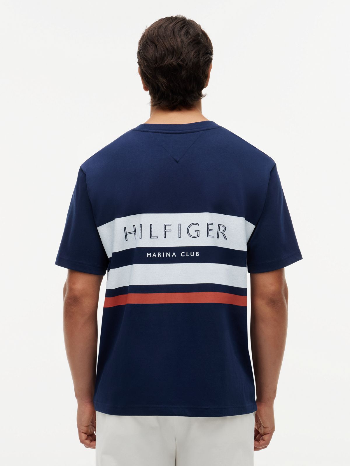 Logo Colour-Blocked Relaxed T-Shirt — Blue