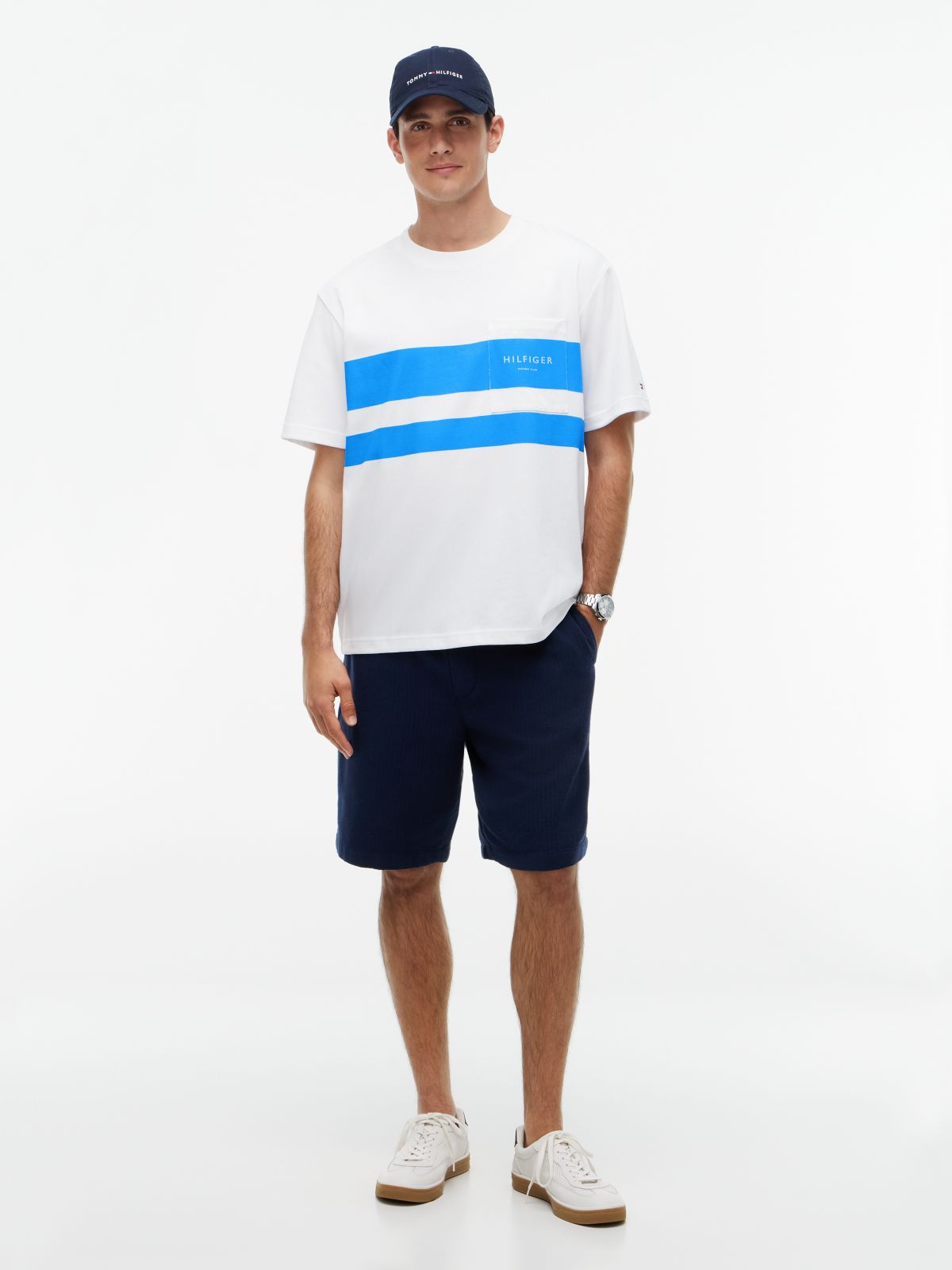 Logo Colour-Blocked Relaxed T-Shirt — White