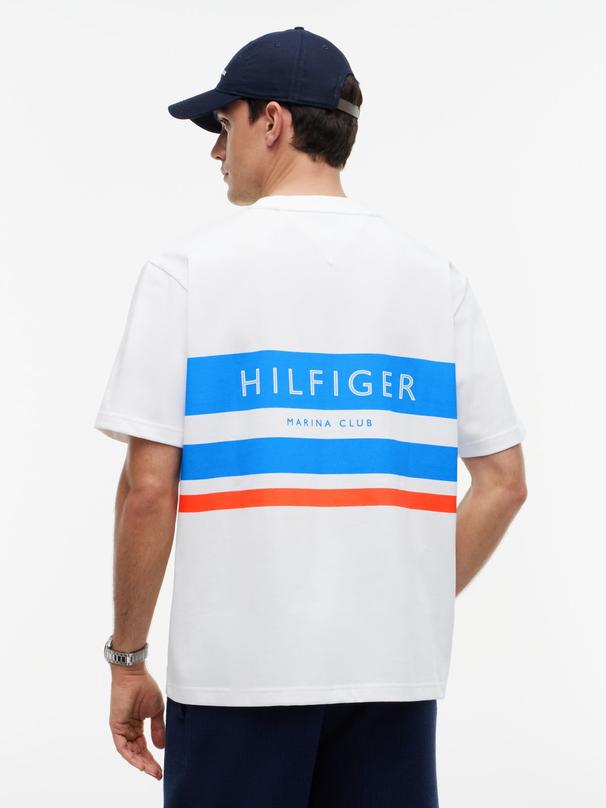 Logo Colour-Blocked Relaxed T-Shirt — White
