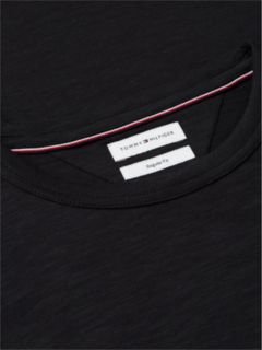 Flag Embroidery Textured Crew Neck T-Shirt — Black 6