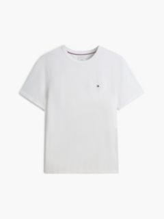 Flag Embroidery Textured Crew Neck T-Shirt — White 5