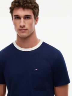 Mesh Collar Jersey T-Shirt — Blue 3